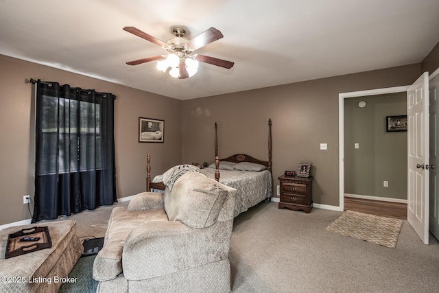 79 Ivy Ct, Brandenburg, KY 40108 - bedroom with carpet, baseboards, and a ceiling fan