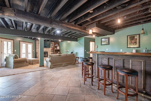 79 Ivy Ct, Brandenburg, KY 40108 - indoor bar featuring stone tile flooring