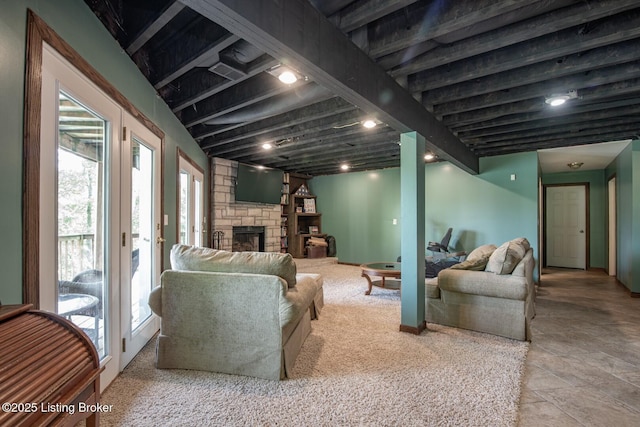 79 Ivy Ct, Brandenburg, KY 40108 - living room featuring a fireplace
