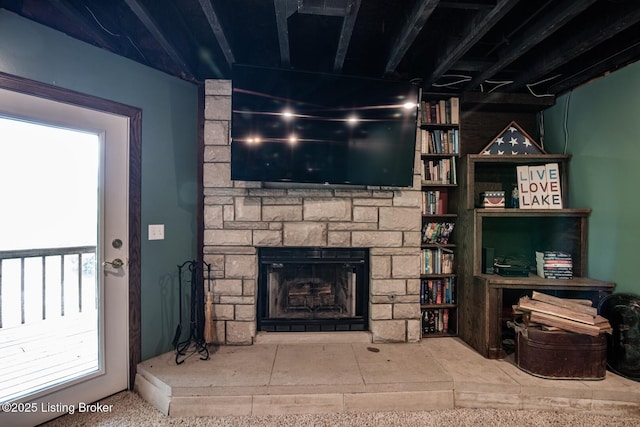 79 Ivy Ct, Brandenburg, KY 40108 - living area featuring a fireplace