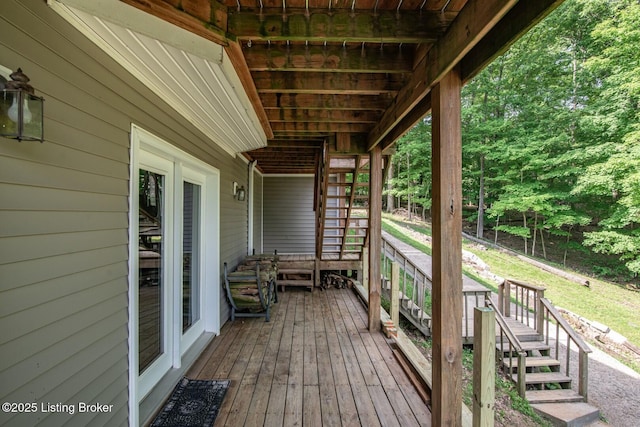 79 Ivy Ct, Brandenburg, KY 40108 - wooden terrace with stairway