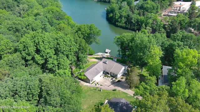 79 Ivy Ct, Brandenburg, KY 40108 - aerial view of property and surrounding area with a large body of water and a forest