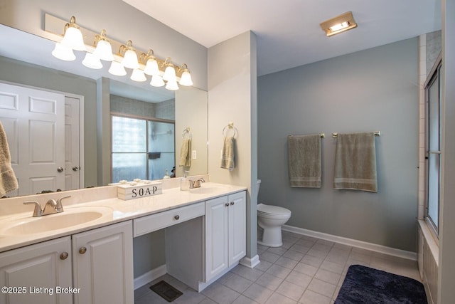 79 Ivy Ct, Brandenburg, KY 40108 - full bathroom with tile patterned flooring, an enclosed shower, and double vanity