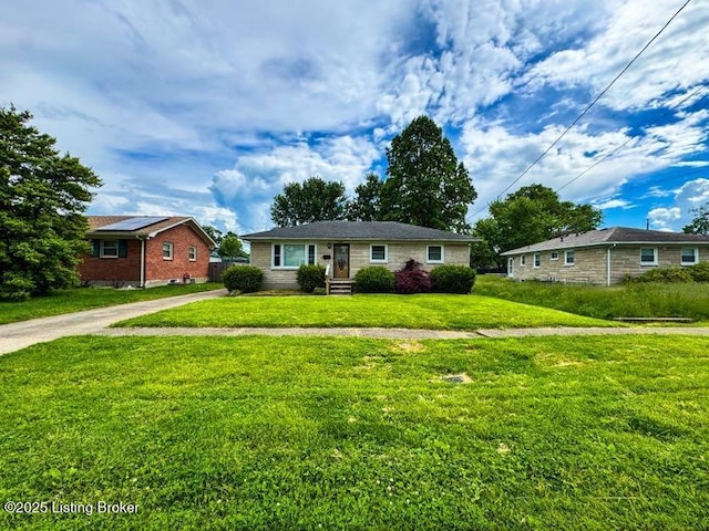 6302 Casper Dr, Louisville, KY 40258 - view of front of home with a front yard and concrete driveway