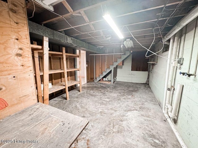 6302 Casper Dr, Louisville, KY 40258 - unfinished basement with stairway