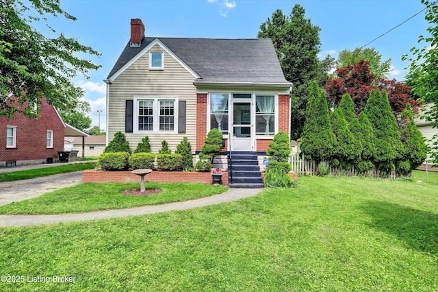 1433 Indiana Ave, Louisville, KY 40213 - view of front of property with a chimney, a front lawn, and roof with shingles