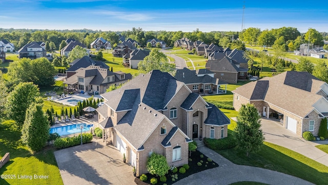 aerial view of residential area