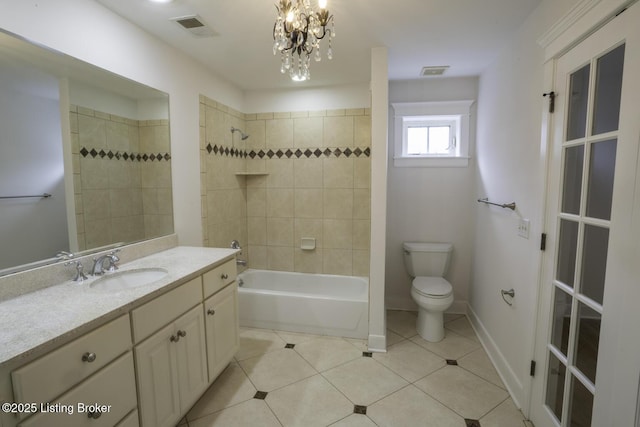 895 Woodlawn Rd Unit 2, Bardstown, KY 40004 - bathroom with vanity, toilet, tile patterned floors,  shower combination, and baseboards
