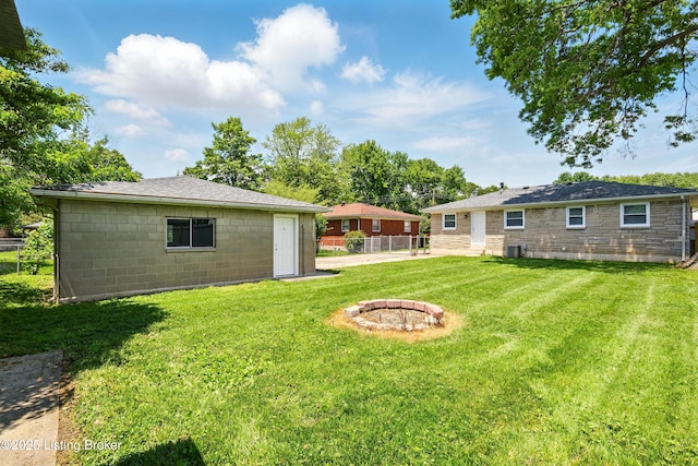 2410 Waco Ct, Louisville, KY 40216 - view of yard with a fire pit