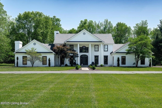 11308 Bodley Dr, Louisville, KY 40223 - neoclassical / greek revival house featuring a front lawn and a chimney