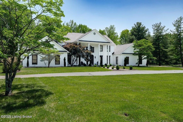 11308 Bodley Dr, Louisville, KY 40223 - greek revival house featuring a front yard and curved driveway