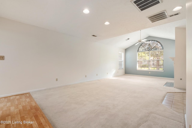 3010 Graystone Manor Pkwy, Louisville, KY 40241 - unfurnished room with vaulted ceiling, ceiling fan, baseboards, recessed lighting, and wood finished floors
