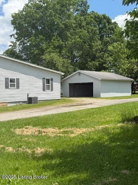 229 Beech Grove Rd, Shepherdsville, KY 40165 - detached garage with central AC unit