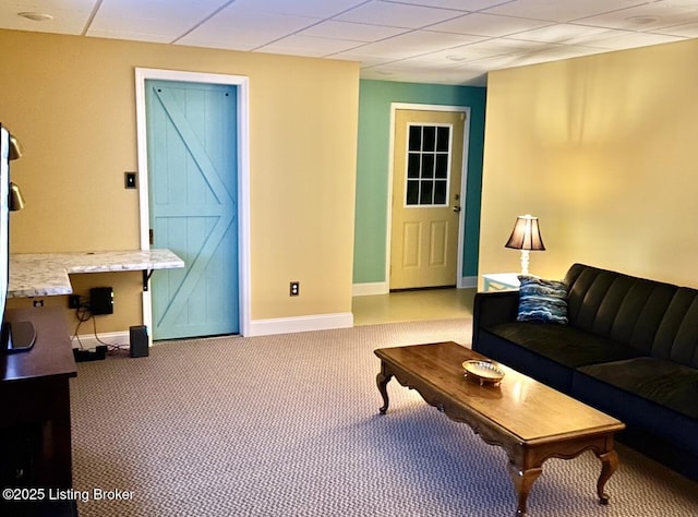 744 Bear Creek Rd, Leitchfield, KY 42754 - carpeted living area featuring baseboards