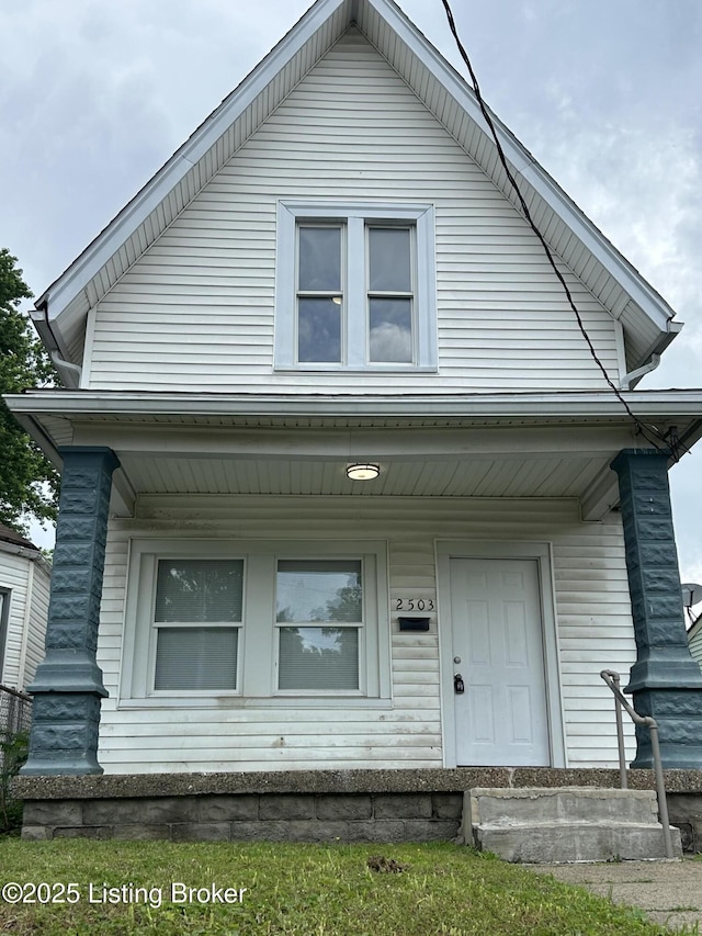 view of front of house with covered porch