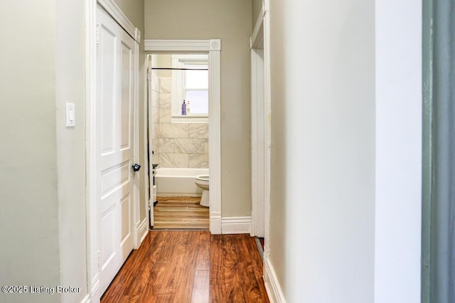 2935 S 3rd St, Louisville, KY 40208 - hall with dark wood-type flooring