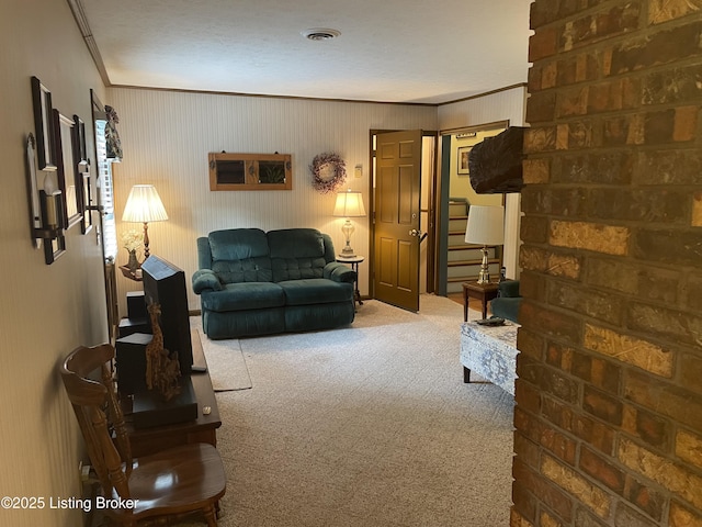 105 Hurstland Ct, Bardstown, KY 40004 - carpeted living area with ornamental molding