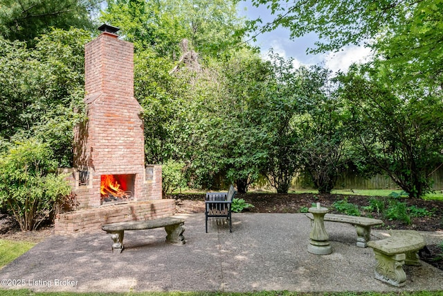 3809 Chamberlain Ln Unit C, Louisville, KY 40241 - view of patio with an outdoor brick fireplace