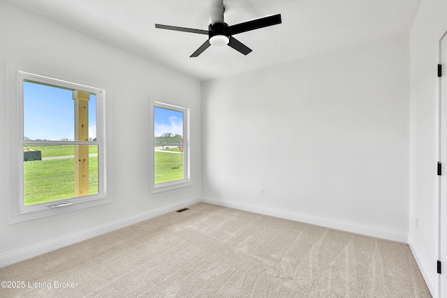 449 S Stallard Dr, Shelbyville, KY 40065 - empty room with light carpet, baseboards, and a ceiling fan