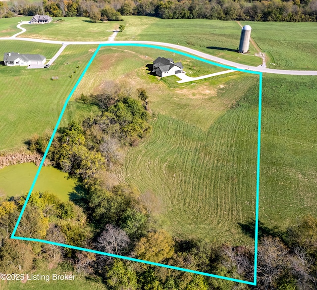 449 S Stallard Dr, Shelbyville, KY 40065 - overview of rural landscape featuring property boundaries highlighted