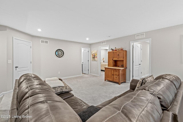 124 Exploration Path, Shelbyville, KY 40065 - living area featuring light colored carpet, baseboards, and recessed lighting