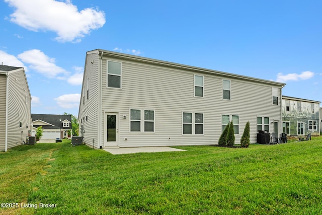 124 Exploration Path, Shelbyville, KY 40065 - back of property with central AC unit, a yard, and a patio