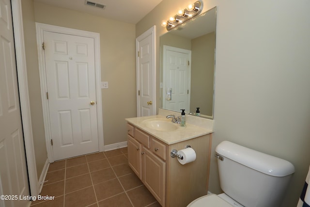 6211 Perrin, Crestwood, KY 40014 - half bath with tile patterned floors, toilet, vanity, and baseboards