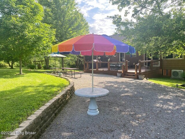 1222 Mountain View Rd, Falls Of Rough, KY 40119 - view of green lawn with a cooling unit and a deck