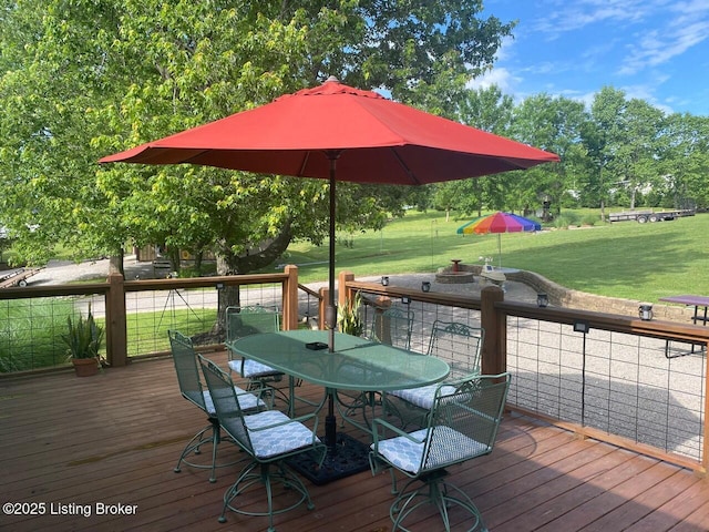 1222 Mountain View Rd, Falls Of Rough, KY 40119 - deck with outdoor dining space and a lawn