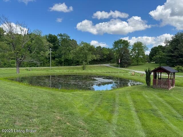 139 Mountain View Estates Rd, Elizabethtown, KY 42701 - view of property's community featuring a water view, a lawn, and a gazebo
