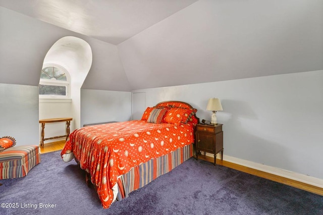 1802 Park Boundary Rd, Louisville, KY 40205 - bedroom with carpet, lofted ceiling, and baseboards