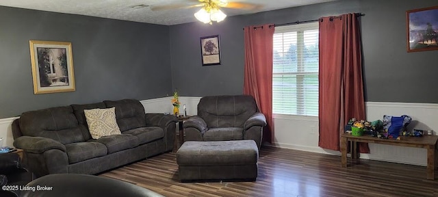 7 Dylan Ln, Upton, KY 42784 - living room with a ceiling fan, wood finished floors, and baseboards