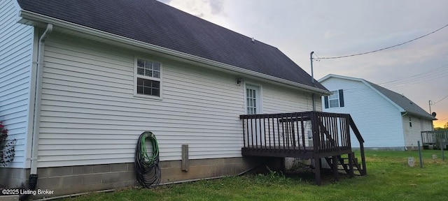 7 Dylan Ln, Upton, KY 42784 - rear view of house featuring a deck, a yard, and a shingled roof