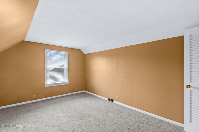 118 Guthrie Dr, Bardstown, KY 40004 - additional living space featuring vaulted ceiling, baseboards, and carpet flooring