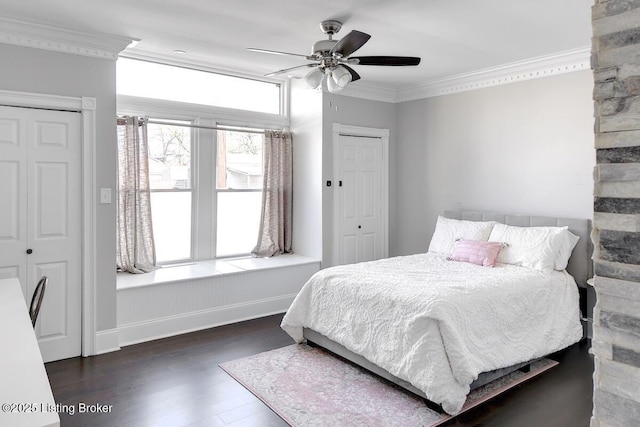 1517 Hoertz Ave, Louisville, KY 40217 - bedroom with ornamental molding, wood finished floors, and ceiling fan