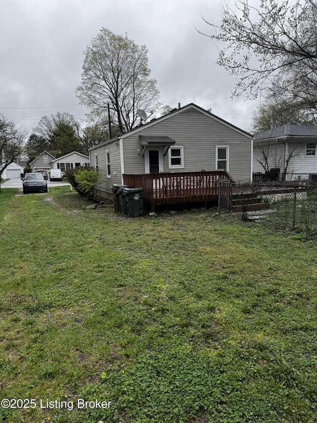 1614 Washington Blvd, Lyndon, KY 40242 - rear view of property with a deck and a yard