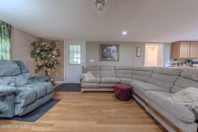 3085 Centerview Rough River Ln, Hudson, KY 40145 - living area featuring light wood finished floors and recessed lighting