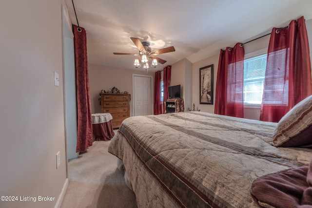 3085 Centerview Rough River Ln, Hudson, KY 40145 - bedroom featuring light carpet, a closet, and ceiling fan