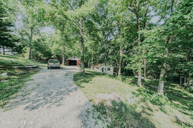 3085 Centerview Rough River Ln, Hudson, KY 40145 - view of yard with gravel driveway and an outdoor structure