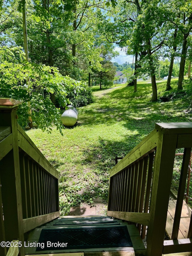 3085 Centerview Rough River Ln, Hudson, KY 40145 - view of grassy yard with a deck