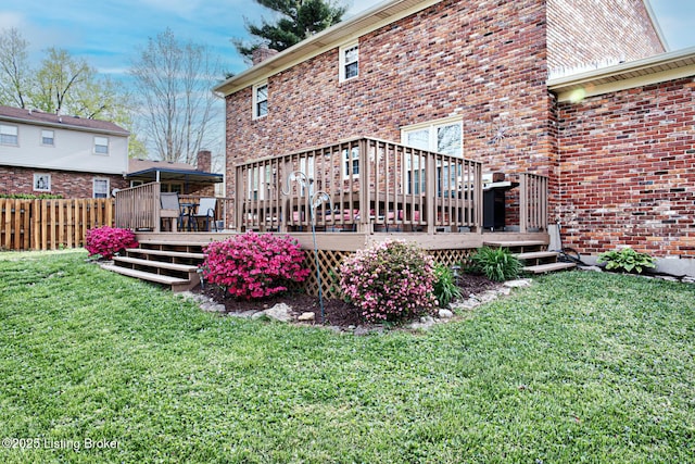 3904 Bayonne Ct, Jeffersontown, KY 40299 - rear view of house featuring a deck and brick siding