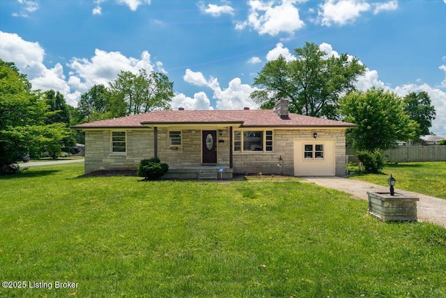 6100 Jessamine Ln, Louisville, KY 40258 - view of front of home featuring stone siding and a chimney