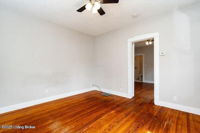 1205 Fischer Ave, Louisville, KY 40204 - spare room with ceiling fan, baseboards, wood finished floors, and a smoke detector