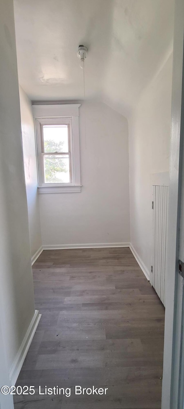 1033 Lynnhurst Ave, Louisville, KY 40215 - additional living space featuring dark wood-style flooring, baseboards, and vaulted ceiling