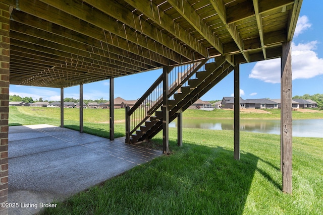 15905 Cabin View Ln, Louisville, KY 40245 - view of patio with a water view and stairs