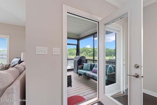 15905 Cabin View Ln, Louisville, KY 40245 - entryway featuring healthy amount of natural light, dark wood-style floors, and baseboards