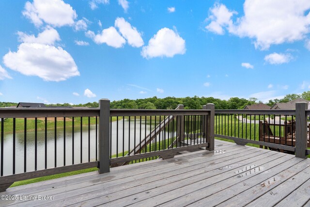 15905 Cabin View Ln, Louisville, KY 40245 - wooden deck with a water view