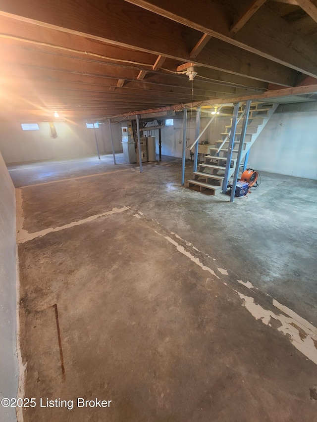 4302 Woodgate Ln, Louisville, KY 40220 - unfinished below grade area featuring stairway