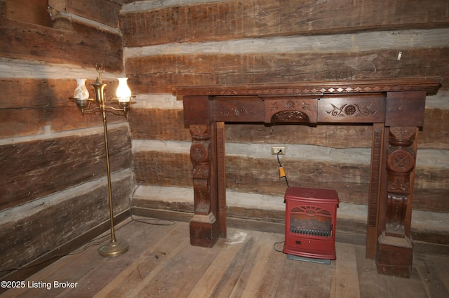 357 Ridgeway Ave, Louisville, KY 40207 - detailed view of wood finished floors, wood walls, and a chandelier