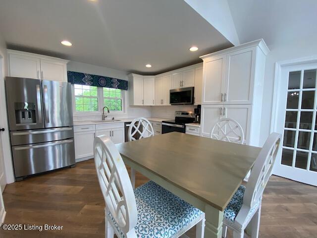 6780 Murrays Run Rd, Coxs Creek, KY 40013 - dining room with dark wood finished floors and recessed lighting
